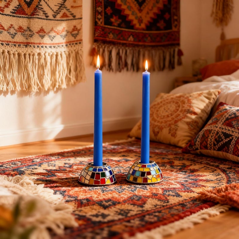 Sihuida 12-Pack Royal-Blue Taper Candles, 10 Inch Unscented Dripless Candlesticks, Long-Lasting Burn Time of 7-8 Hours, Perfect for Home Décor Dinner Party Meditation - Image 3